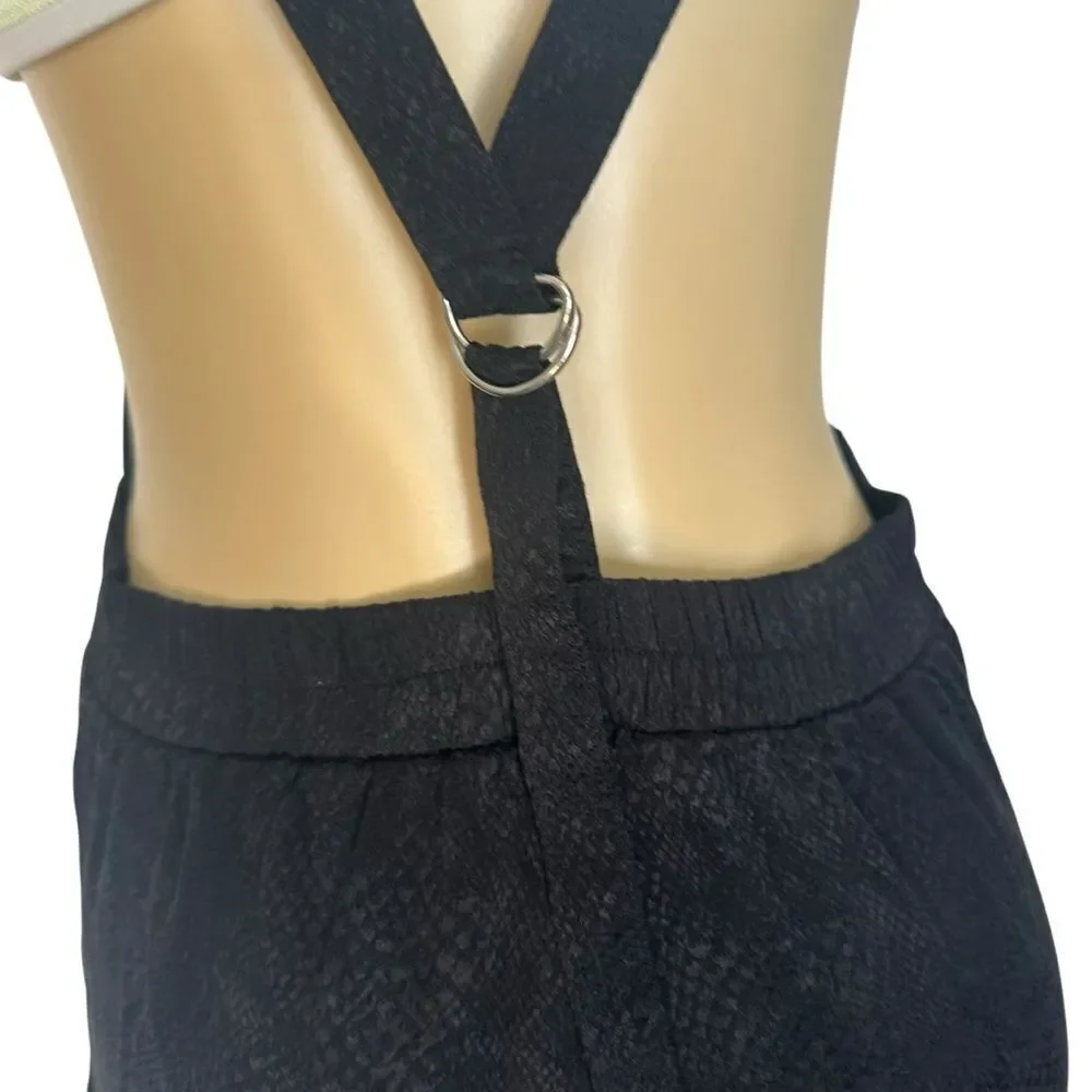 FLYNN SKYE x revolve Jumpsuit black snake print jogger y back Overalls size 1 sm